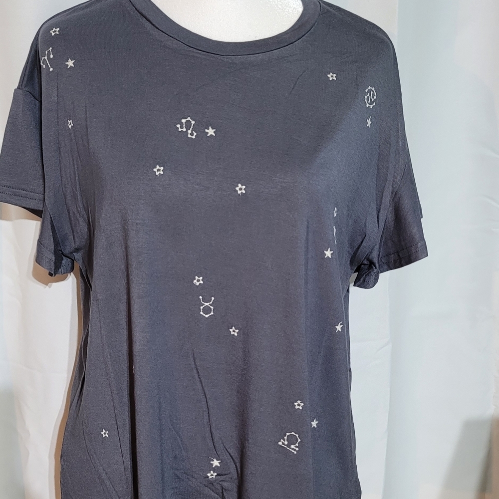 Gray Boxy Relaxed Short Sleeve Tee